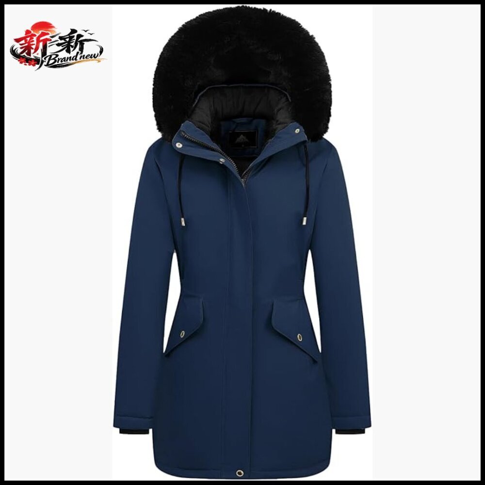 Women's Long Winter Down Coat Thicken Fleece Lined Parka Puffer Jacket